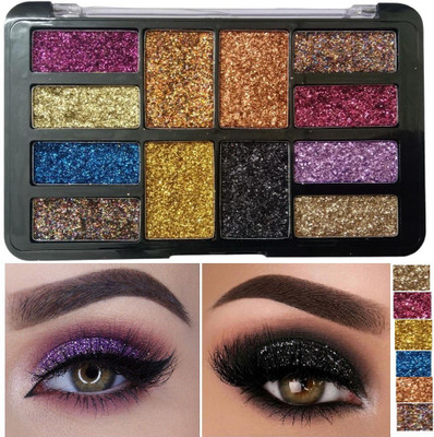 ADJD 12 Color Eye Shadow Glitter Shades For Smokey Eye Palette 02 18 g(MULTI COLOR)