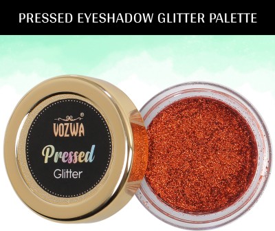 VOZWA Pressed Eyeshadow Glitter Palette | Waterproof Eye Shadow Palette 6 g(Orange)