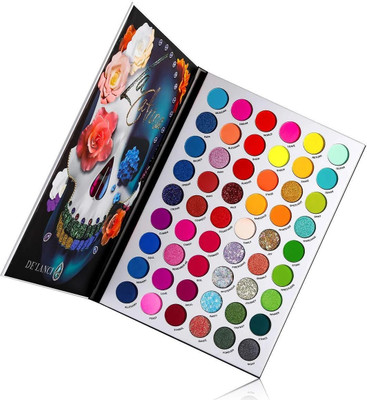 IMagic La Catrina Colorful Eyeshadow Palette Professional 54 Color 8 g(Board Bright Neon Glitter Makeup Pallet Highly Pigmented Powder)