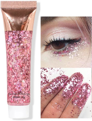 HUZURLU Non-Transfer | Long Wearing | Glitter Eyeshadow Highlighter(pink)