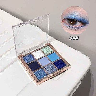 DAIMANPU 9-Color Eyeshadow Palette Glossy and Matte Finish 4 Sweet Girls' Styles 9 g(Blue Arrow)