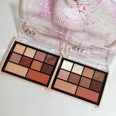 EVERERIN Combo 8 colour Eyeshadow Palette Sheer Finish,1 blusher 1 highlighter 24 g(multi colour)