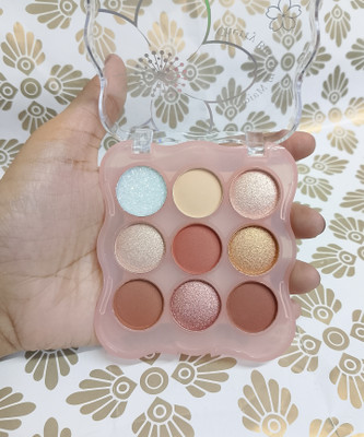 MYEONG 9 Pigmented Shades Highly Pigmented Professional Glitter Shimmer Matte Eyeshadow 13 g(Multi Shade)