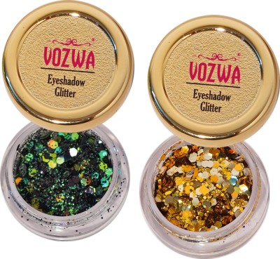 VOZWA Eyeshadow Chunky Glitter (Black Mix + Golden)(Black Mix + Golden)