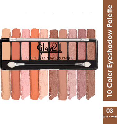 Glam21 Cosmetics 10 Color Eyeshadow Palette - Soft Matte & Creamy Shimmer in Just One Swipe 8.8 g(Shade-03)