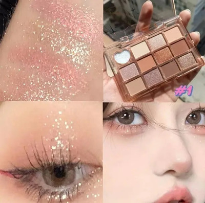 CATERINACHIARA 12 Shades Eyeshadow Gillter & Shimmer ,Matte Palette 14 g(multi color)