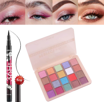 BLUST&FAMME Perfect Finish Eyeshadow Pigmented Colors | Long Wearing + eyeliners 25 g(Multi)