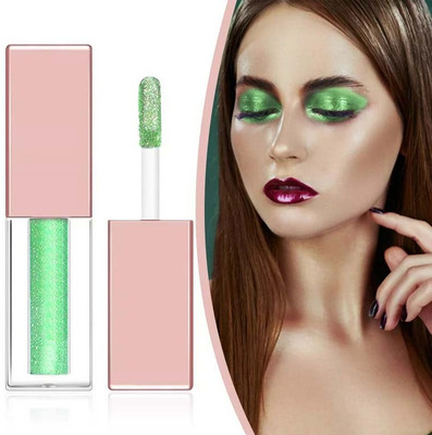 MYEONG Green Liquid Glitter Eyeshadow, Sparkling Quick-Drying, And Glow Eye Shadow 4 ml(Green)
