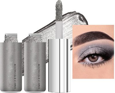 GABBU Korean Water Proof Smudge Proof Shimmer Glitter Liquid Eyeshadow04 14 ml(silver)