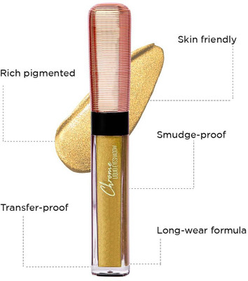 HUZURLU Metallic Eyeshadow | High Pigmented Radiant Shimmer Finish | Non-Transfer PP0002 7 ml(SOFT GOLD)
