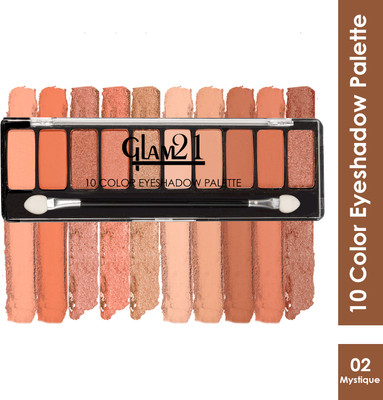 Glam21 Cosmetics 10 Color Eyeshadow Palette - Soft Matte & Creamy Shimmer in Just One Swipe 8.8 g(Shade-02)