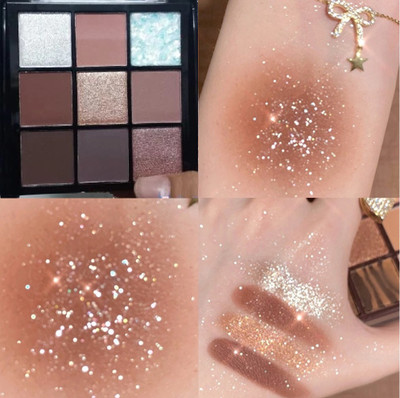 tanvi27 9 Multicolor Pressed Powder Matte & Glitter Eye Shadows Palette 11.5 g(Multi Color)