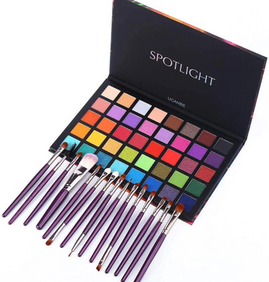 Cosluxe UCANBE 40 COLORS Spotlight Eyeshadow Palette + 15 Pcs Makeup brush Set 60 g(MULTICOLOR)