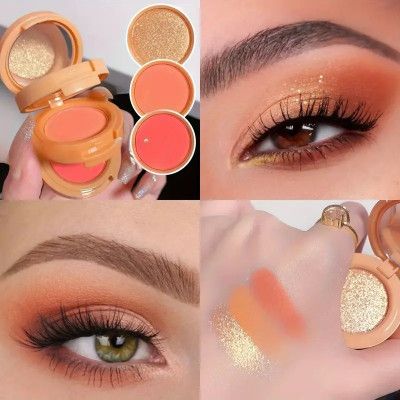 HUZURLU Eyeshadow, Blush & Highlighter 3-in-1 Kit 4.6 g(Multi Shade)
