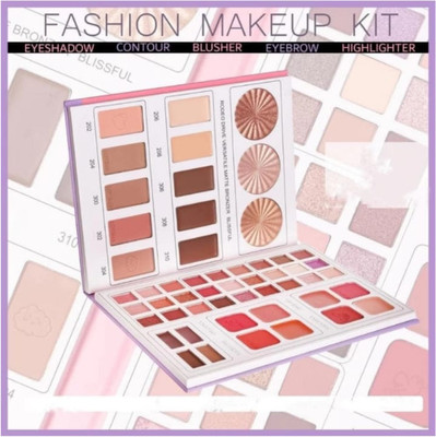 DRIZZLE 52 Color Book All In Makeup Palette, Daroge 27 Eyeshadow 3 Highlighter 145 g(10 Creamy Contour, 8 Creamy Blush, 4 Eyebrow Makeup)