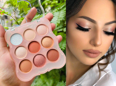 Arcanuy 9 Colors Blink Eyeshadow Palette High Pigment Superstay Blendable Waterproof 13 ml(Multicolor)