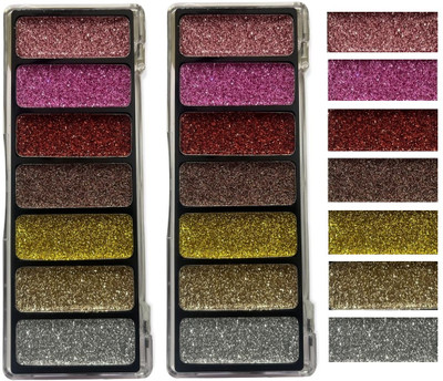 tanvi27 New Shimmer Glitter Eyeshadow Palette Set 7 Color Eye Shadow Makeup Kit Set 44 g(MULTI COLOR)