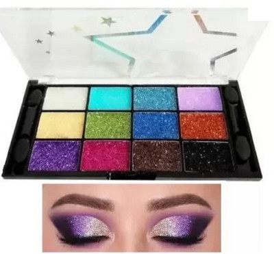 Luipui BEST GLITTER COLOR EYESHADOW PALETTE MAKEUP 12 g(MULTICOLOR)