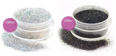 ADJD Eye Makeup Sparkle Eye shadow Glitter Powder 4 ml(Silver, Black)
