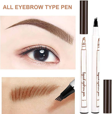 Sheny Eyebrow Tattoo Pen Waterproof 4 Points Eyebrow Pen Long Lasting Liquid Brow 1 ml(brown)