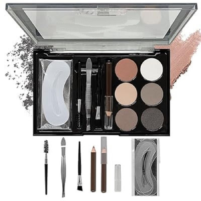 REIMICHI brow Kit with Brow Brush Stencils Eyebrow Pencil Spoolie Tweezers for Women 16 g(MULTICOLOR)