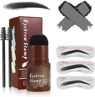 Syco Style PRofessional Eyebrow Kit - Eyebrow Stamp + Eyebrow Stencils + Eyebrow Brushes 10 g(Black)