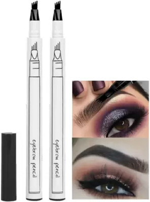 Jiwoo 4 Forked Natural Looking Long Lasting Fashion Eyebrow Pen 2 g(black)