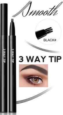 REIMICHI 3 Way Tip Charming Black Liquid Eyeliner Pen for Women 1.2 g(BLACK)