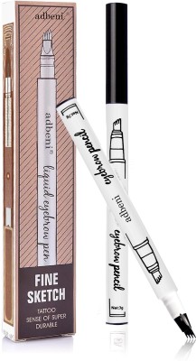 adbeni 4-Tip Microblade Eyebrow Pen – Long-Lasting, Waterproof & Smudge-Proof Eyebrow 3 g(Black)