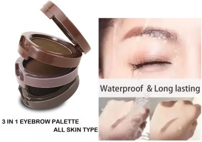 BLUEMERMAID Perfect Matte Finish 3in1 Kit Eyebrow Enhancer Waterproof And Long Lasting 4.8 g(MULTICOLOR)