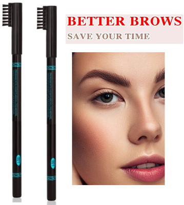 Libline Long Lasting Eye Makeup Smooth Superfine Eye Brown Eyebrow Pencil With Comb 4 g(BLACK)