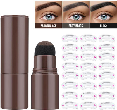 AGLEY Eyebrow Stamp Waterproof, One Step Brow Stencil Kit- Eyebrow 10 g(BROWN)