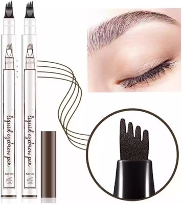 HUZURLU Dark brown Eyebrow Pen Four Tips Long-Lasting Waterproof Brow Gel 2 ml(brown)
