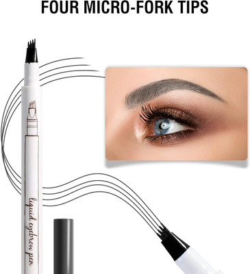 WECHARMERZ Liquid Eyebrow Pen Waterproof Brow Micro-Fork Tip Long Lasting Fine Sketch 1 ml(Gray)