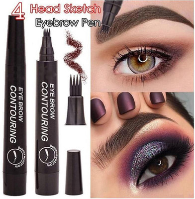 GABBU Waterproof Natural Eyebrow Pen Four-claw Eye Brow Tint Fork Tip 2.5 g(black)