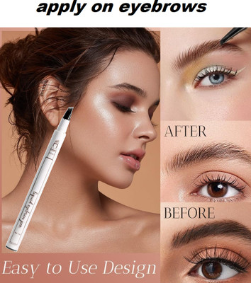 Sheny attractive Eyebrow Liquid Makeup Pen with 4 Micro-Fork Tip black pan (1 ml ) 1 ml(BLACK)