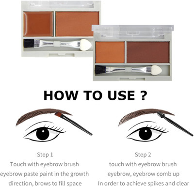 GFSU eyebrow powder - cake makeup with brush Waterproof 3.6 g(DARK BROWN)