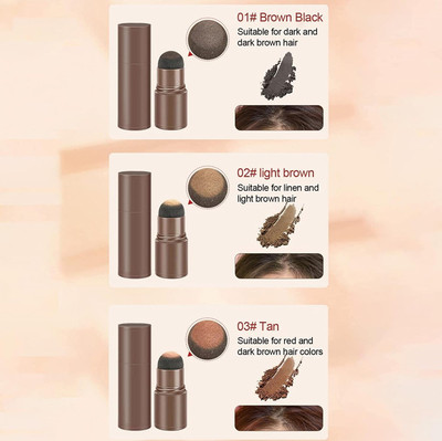 MYEONG multicolored Instant And Smooth Hair Powder Eyeshadow Powder Stamp 30 g(Light brown, Black)