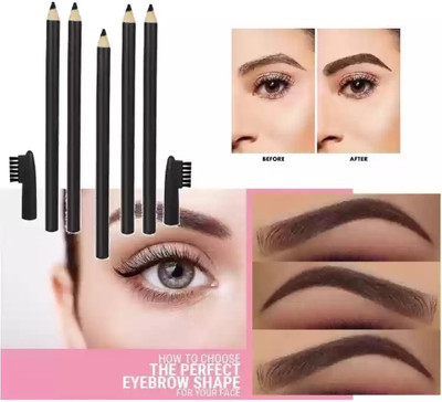 REIMICHI SMOOTH AND SOFT EYEBROW BROWN PENCIL WITH EYEBROW COMB(BLACK)