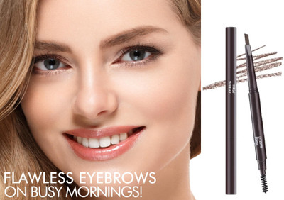 NADJA 2-in-1 Eyebrow Pencil | Effortless Filling & Precise Shaping with Spoolie Styler(BROWN)