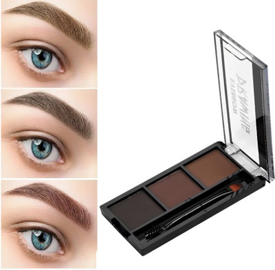 GABBU 3 Shades Eyebrow Palette Waterproof Eyebrow Filler with Brush(MULTICOLORS)