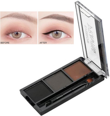 USBK Professional best 3 Shades Eyebrow Palette Waterproof Eyebrow Filler with Brush 7.2 g(MULTICOLOR)