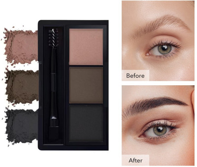 GABBU New 3 Shades Eyebrow Palette | Waterproof Eyebrow Filler with Brush(MULTICOLORS)