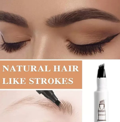SHENY COLORS 4 Fork Tip Eyebrow Pencil Waterproof Liquid Brow Pencil 1 ml(BLACK)