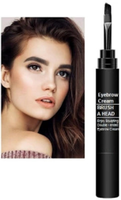 HUZURLU Eyebrow Cream Non-smudge Black Setting Dye Brows Pen Waterproof Lasting Makeup 1.8 g(Black)