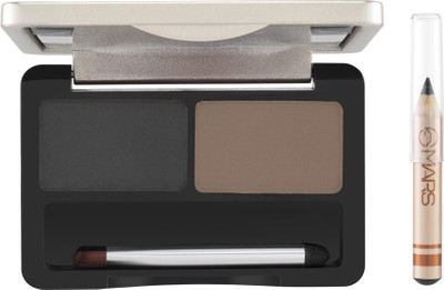 MARS 3 In 1 Eyebrow Powder Palette and Eye Pencile With Brush 6.2 g(Jet Black, Brown)