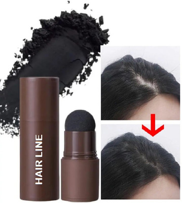 MYEONG Hair-line Powder for Hair & Beard – Root Concealer & Gray Hair Coverage Powder 10 g(Black)