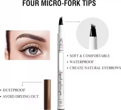 HUZURLU Microblade Eyebrow Pencil - Waterproof & Smudge-Proof 1.1 ml(DARK BROWN)