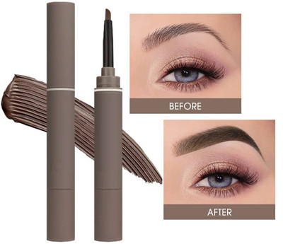 Latixmat Natural Waterproof Eyebrow Cream Pen Delicate Smooth Long-lasting Pack Of 2 3.6 g(Gray Brown)