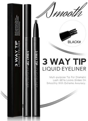 MYEONG 3 3 Way Tip Balck Multi Use Eyebrow Pen(Balck)